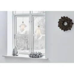 Adventsstjärna Angel Gabriel XS, vit/ek 33cm