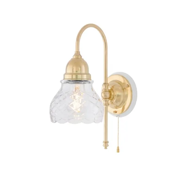 Ahlström vägglampa mässing/vit