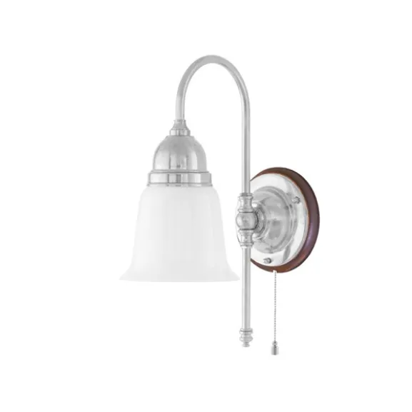 Ahlström vägglampa nickel/brun