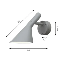 AJ 50 LED vägglampa, aluminium