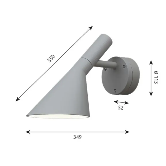 AJ 50 LED vägglampa, aluminium
