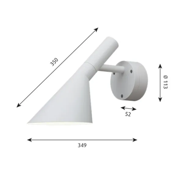 AJ 50 LED vägglampa, vitstruktur