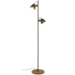 ALASKA golvlampa 2:a, järngrå/trä