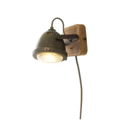 ALASKA vägglampa , järngrå/trä