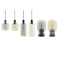 Amp bordslampa, guldfärgad/grön 26,5cm