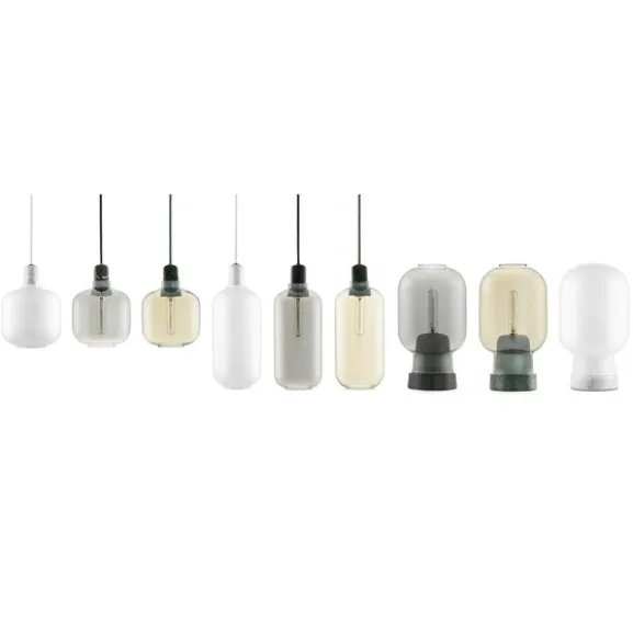 Amp bordslampa, opal/vit 26,5cm