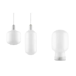 Amp bordslampa, opal/vit 26,5cm