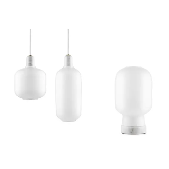 Amp bordslampa, opal/vit 26,5cm