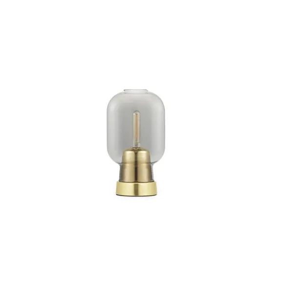 Amp bordslampa, rökfärgat/mässing 26,5cm
