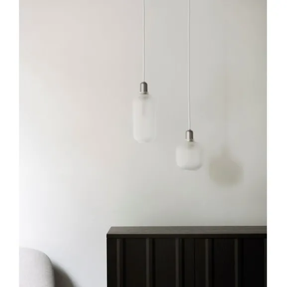 Amp Lamp pendel, large vit/krom
