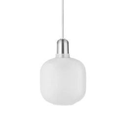 Amp Lamp pendel, small vit/krom