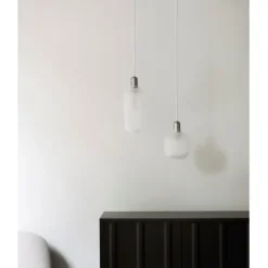 Amp Lamp pendel, small vit/krom