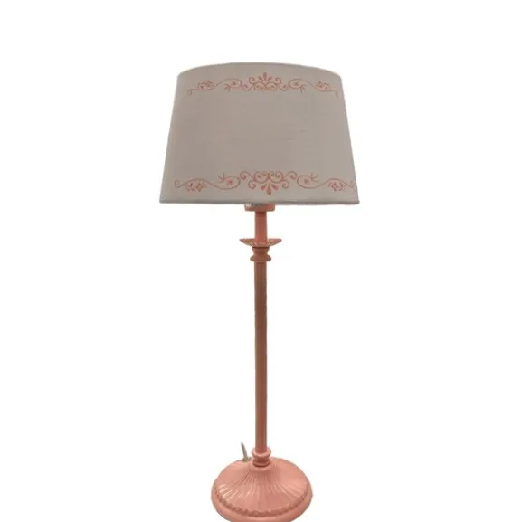 Anna bordlampa, rosa/vit