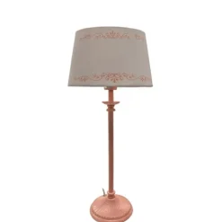 Anna bordlampa, rosa/vit