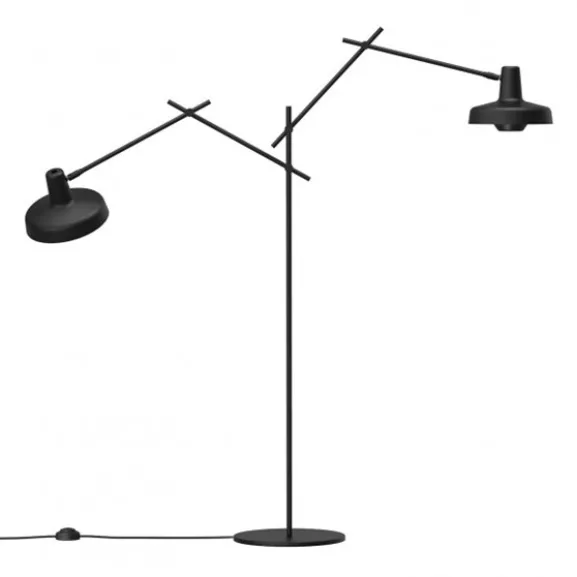Arigato golvlampa double, svart