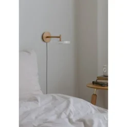 Asteria vägglampa kort, Pearl White