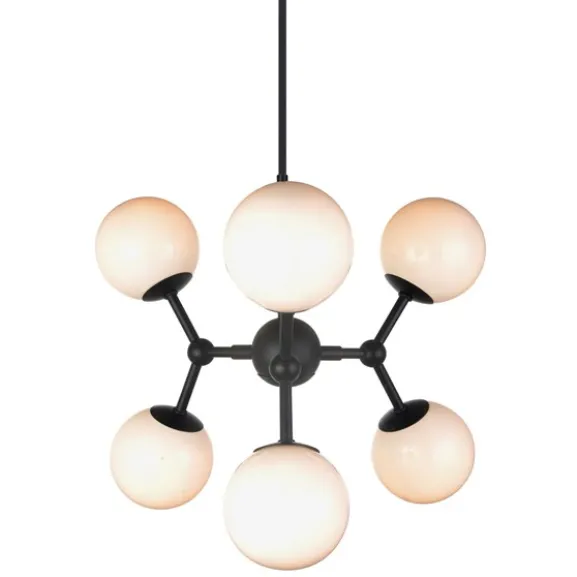 Atom Takkrona Svart/Opalglas Ø45cm