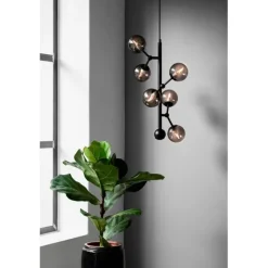 Atom Vertikal taklampa, rökgrå 45cm