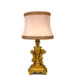 Barock bordslampa, guld/rosa 60 cm
