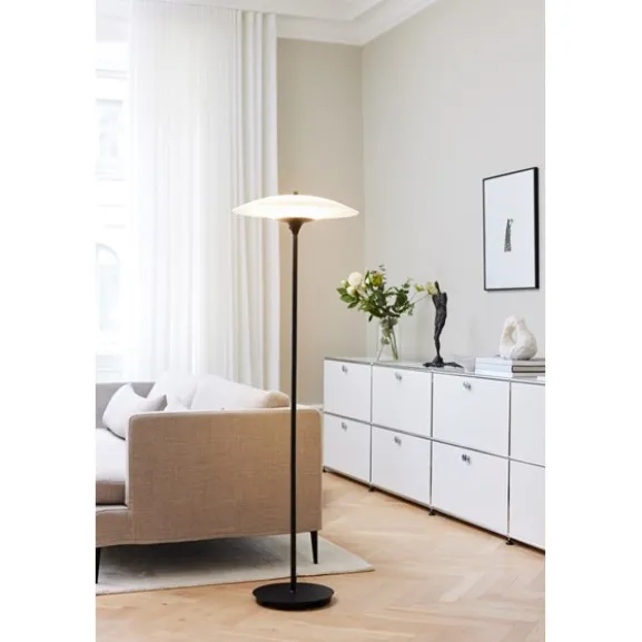 BARONI Golvlampa Ø46 Opal/Svart