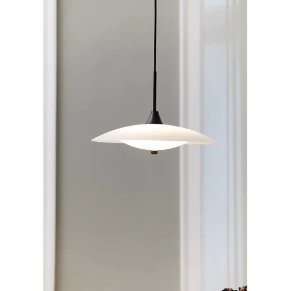 BARONI Taklampa Ø35 Opal / Svart