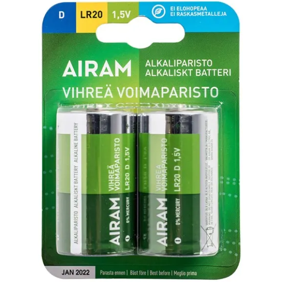 Batteri LR20 1,5V, 2-pack