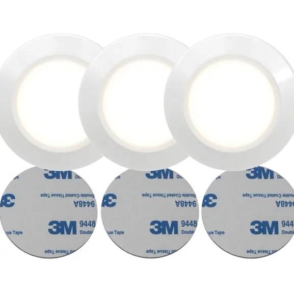 Batteridriven LED-spotlight Functional, vit 3-pack