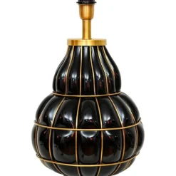 Beatrice Lampfot Svart glas / Mässing 30cm