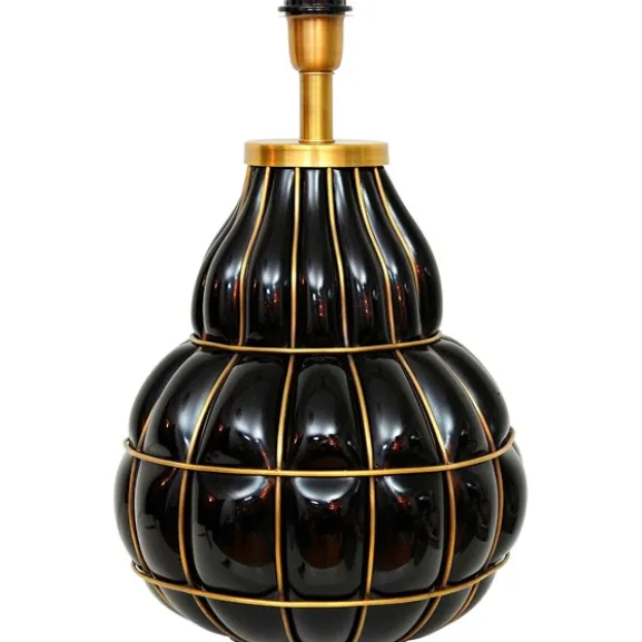Beatrice Lampfot Svart glas / Mässing 30cm