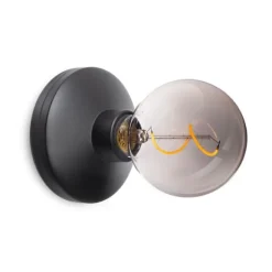 Bee vägglampa, svart/rökgrå