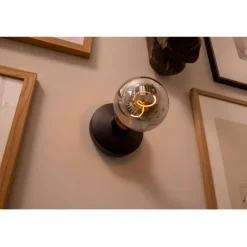 Bee vägglampa, svart/rökgrå