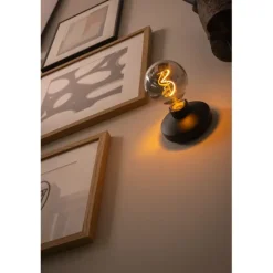 Bee vägglampa, svart/rökgrå