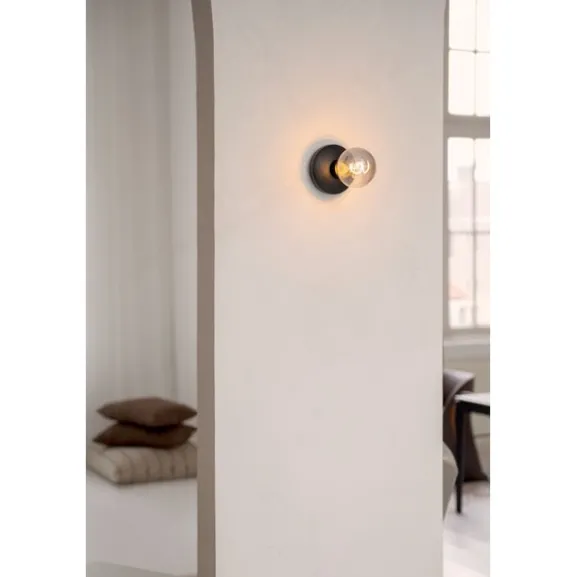 Bee vägglampa, svart/rökgrå
