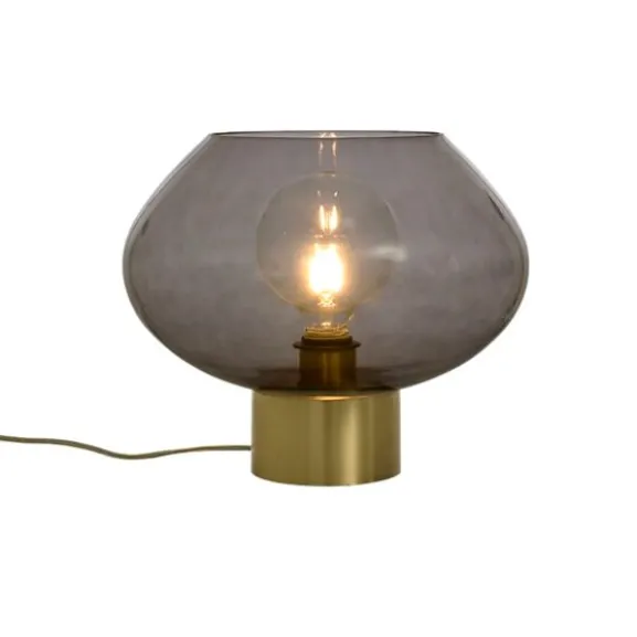 Bell bordslampa stor, matt mässing/rök