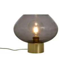 Bell bordslampa stor, matt mässing/rök