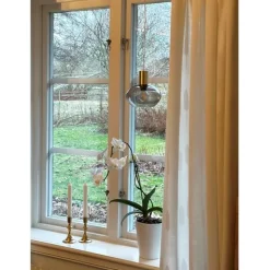 BELL fönsterlampa, matt mässing/rök