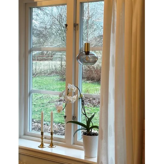 BELL fönsterlampa, matt mässing/rök