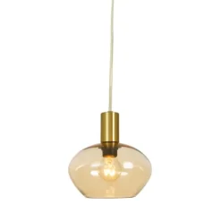 BELL fönsterlampa, matt mässing/amber