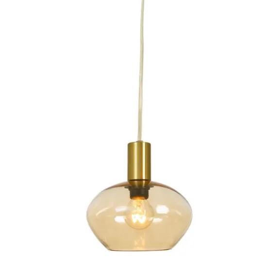 BELL fönsterlampa, matt mässing/amber