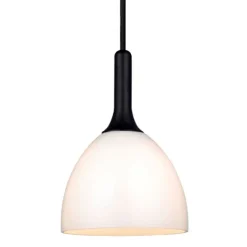BELLEVUE Taklampa Ø14 G9, Opal / svart-trä
