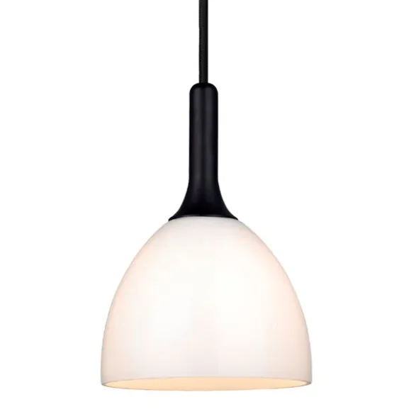 BELLEVUE Taklampa Ø14 G9, Opal / svart-trä