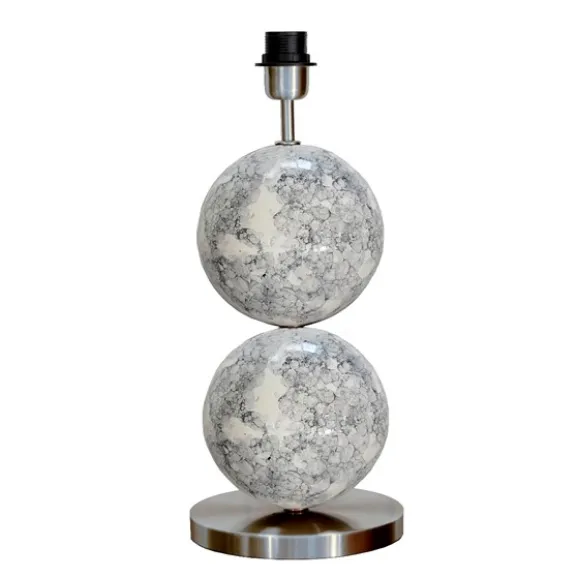 Bertone Lampfot Vit marmor/silver 20cm