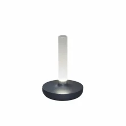 Biarritz bordslampa, grå/frostad vas
