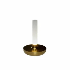 Biarritz bordslampa, guld/frostad vas