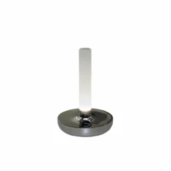 Biarritz bordslampa, silver/frostad vas