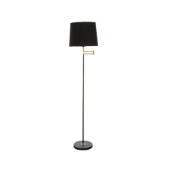 Birka golvlampa, svart/matt mässing 155cm