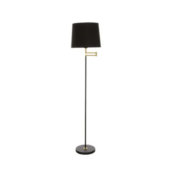 Birka golvlampa, svart/matt mässing 155cm