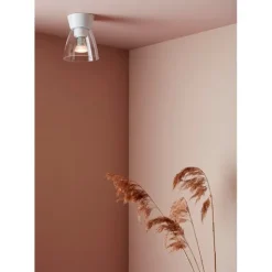 Bizzo plafond, blankvit/klarglas 16,5cm