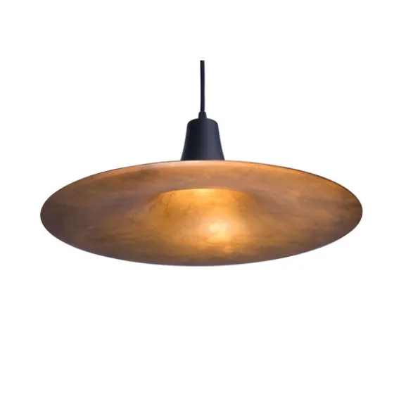 Blackstar taklampa, svart/råmässing 40cm