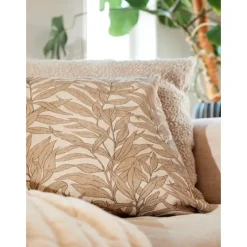 Blad Kuddfodral, Beige 45x45cm